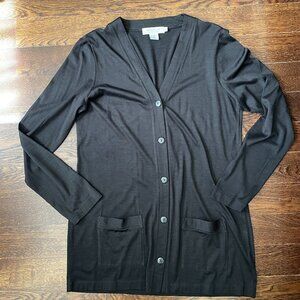 Pristine Emanuel Ungaro Black Cardigan Silk/Wool Blend w/ pockets-Medium